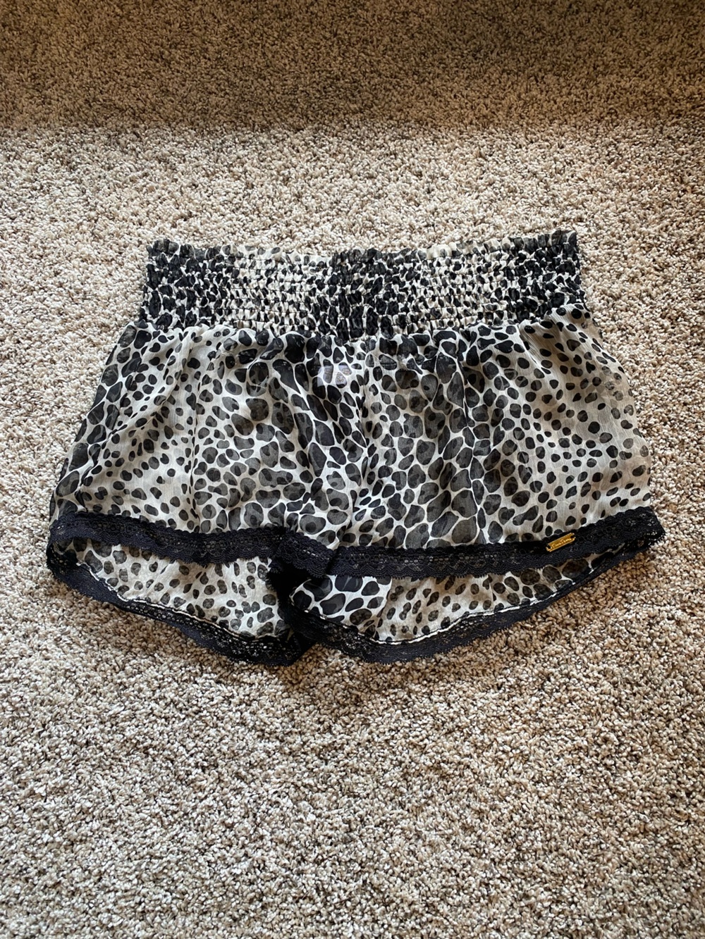 Beach Bunny Sheer Black & White Animal Print Cover Up, Medium